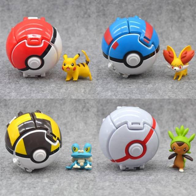 Mainan Anak Pokeball 1 set isi 4 pcs atau Mainan Anak Pikachu