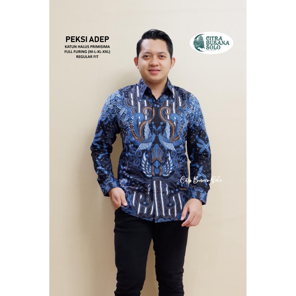 Batik Pria PEKSI ADEP Kemeja Full Furing Bahan Katun Primisima