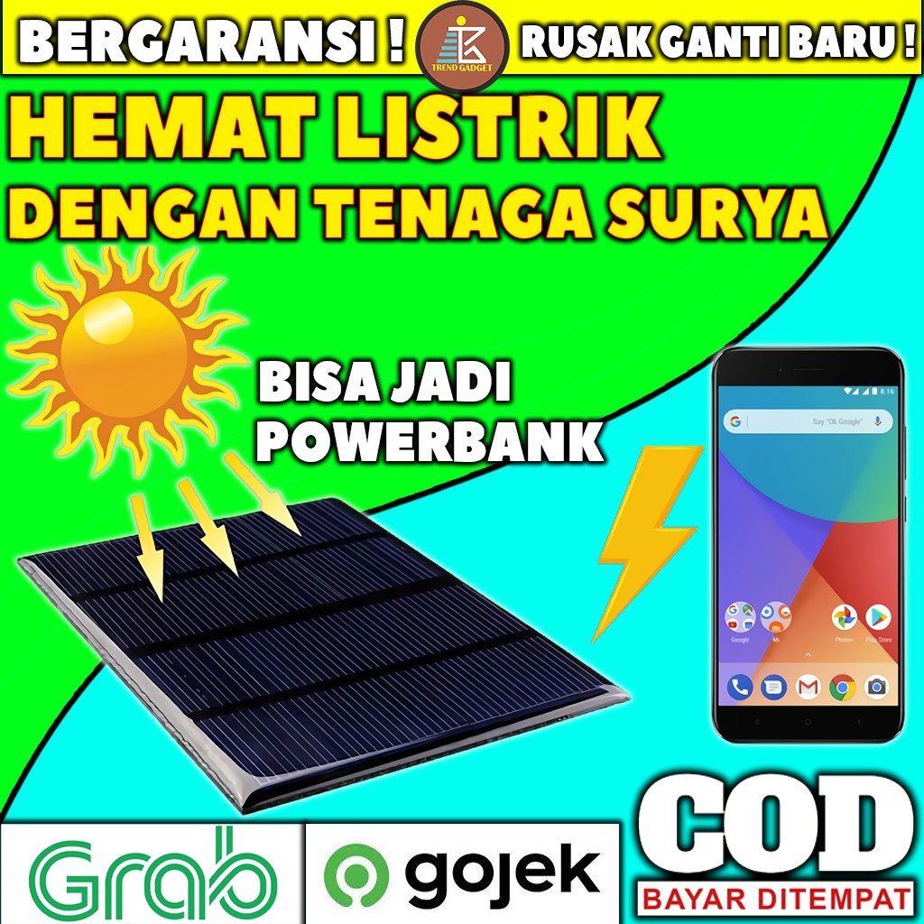 solar panel mini tenaga surya DIY mini 12V 1.5 W panel solar akesoris accesories handphone hp
