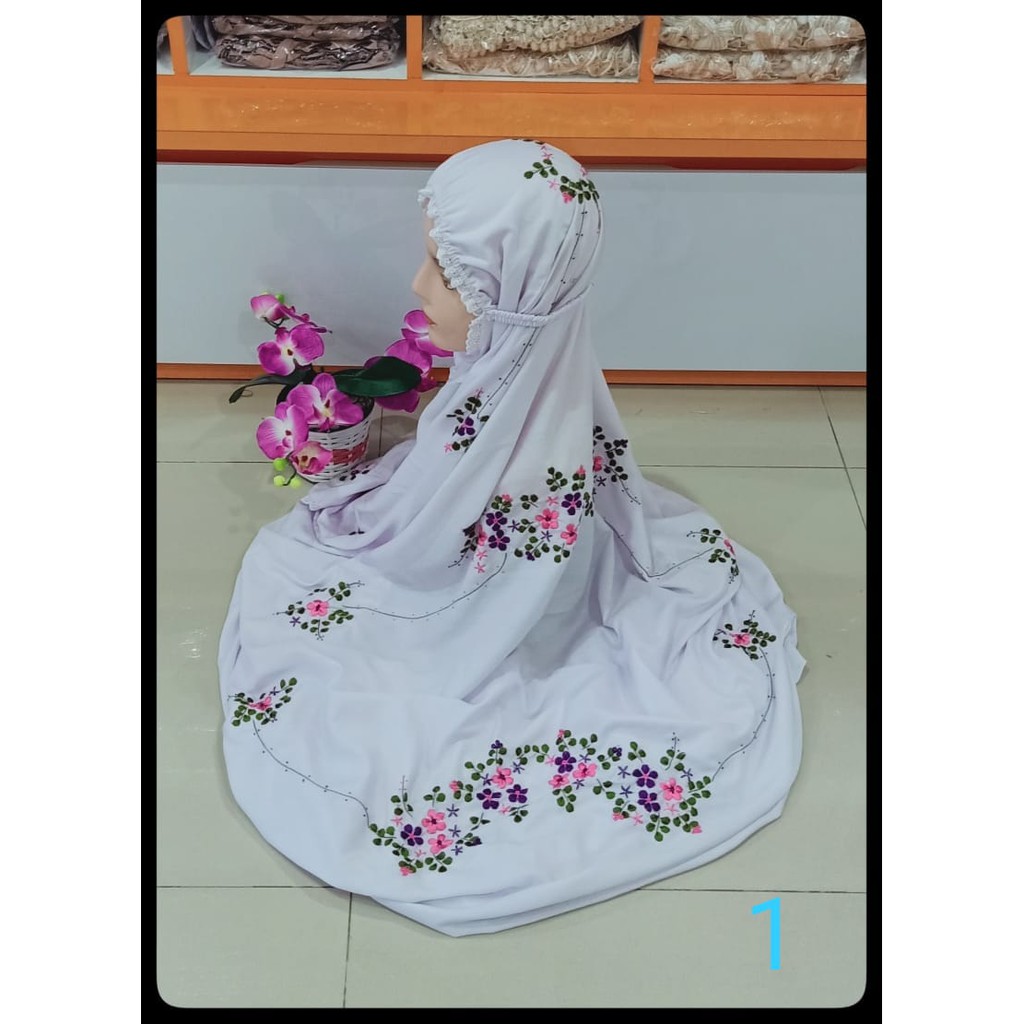 Mukena Wanita Model Terusan Rukuh Dewasa Sulam Ulet