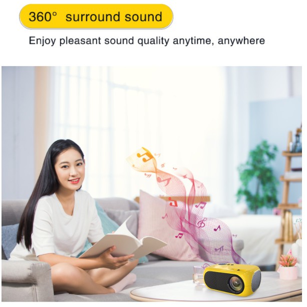 Projector Mini M24 Portable 1080P 1200 Lumens Proyektor Beamer 3D