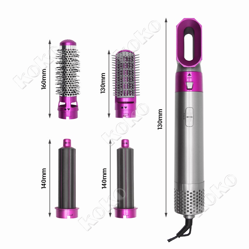 5 In 1 Hair Styler Sisir Blow Dryer 5 in 1 sisir rambut pengering rambut listrik pengering rambut keriting ion negatif dan penata rambut