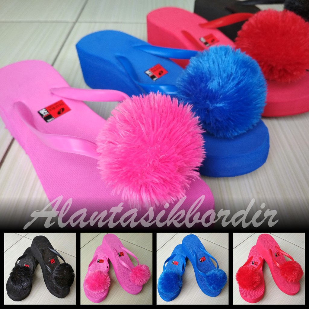 Sandal WEDGES POMPOM Super R.24