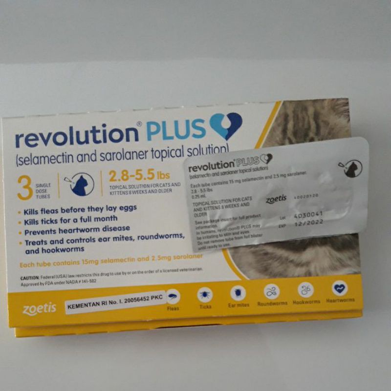 revolution PLUS kitten 2,8 -5.5 lbs ecer 1 tube (salamectin and salolaner topical solution)