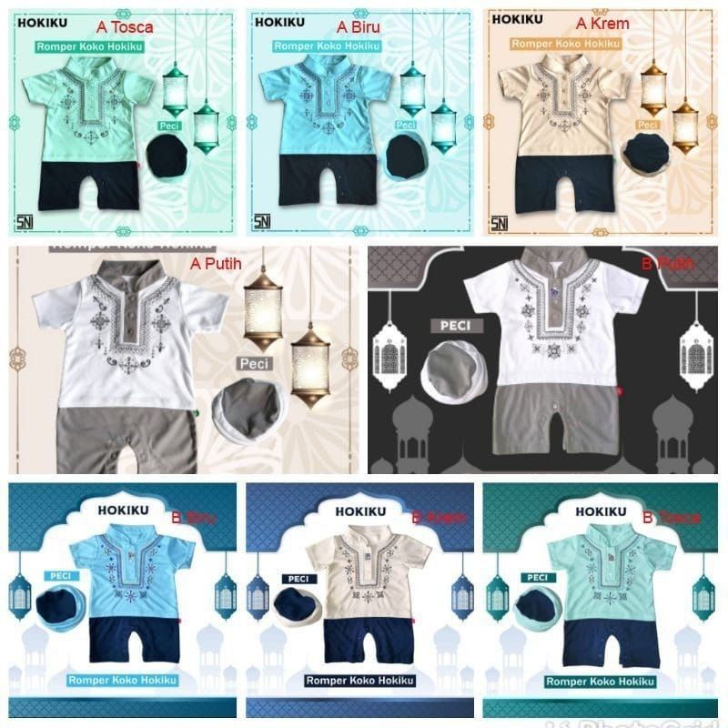 0-24m,BAJU JUMPER ROMPER LEBARAN ANAK BAYI BABY COWOK LAKI,BAJU KOKO ANAK BAYI BABY LAKI COWOK-JUMPER KOKO HOKIKU