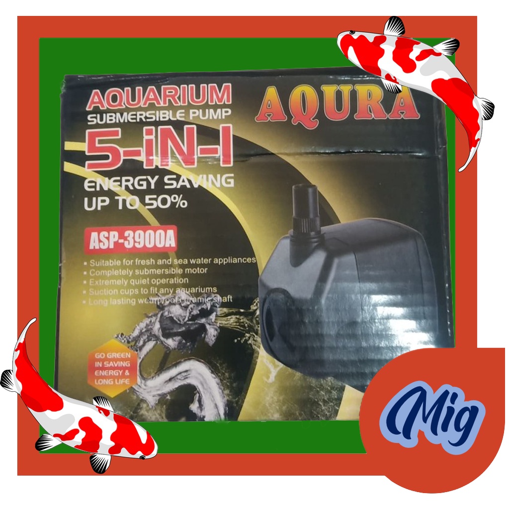 aquarium pompa celup water pump AQURA ASP 3900 A 5 IN 1 HIDROPONIK