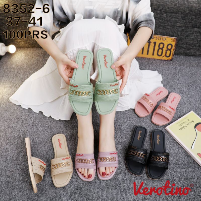 ( IMPORT ) COD - sandal verotino 8352 rantai emas -sandal selop jelly wanita