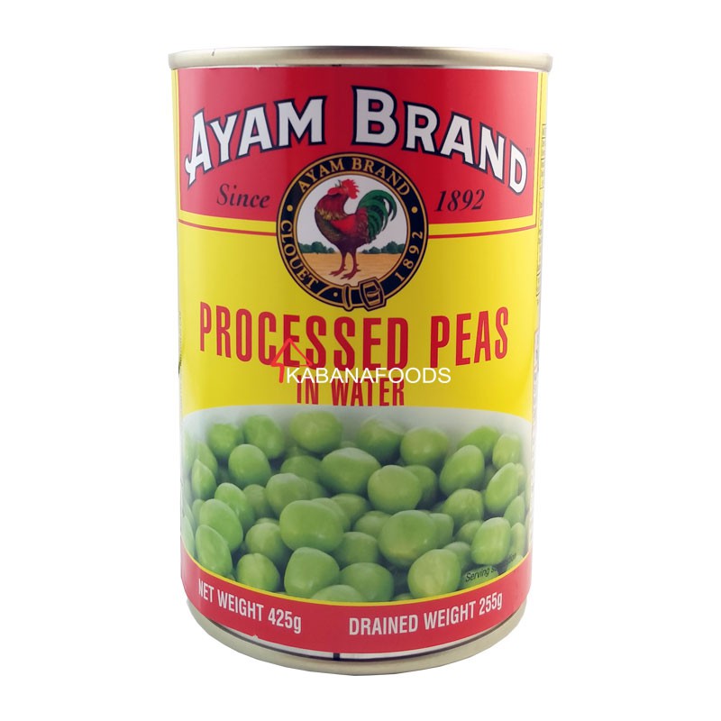 

Kacang Polong Hijau Kalengan Ayam Brand Processed Peas 425g