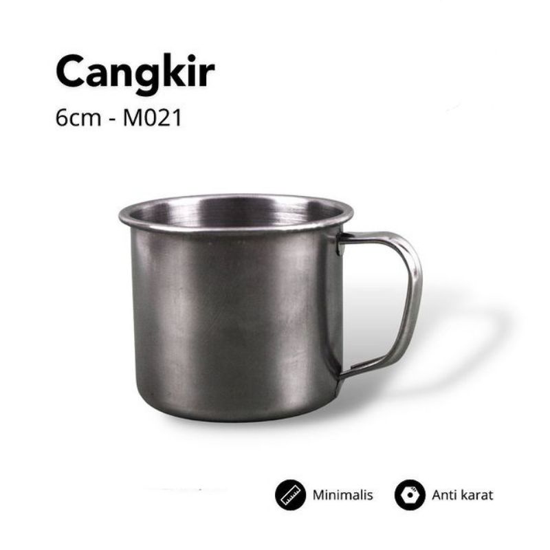 12 pcs mug stainless mini  anti karat Cangkir mini stainless steel murah