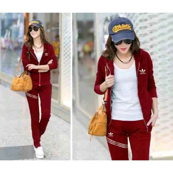 Setelan Rok Setelan Jaket Adidas Stripe Ladies Set