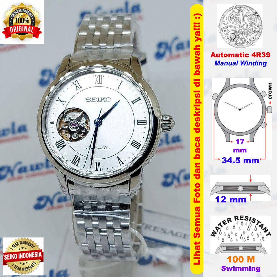 Seiko Presage Ladies SSA859J1 Sapphire Silver - Jam Tangan Wanita SSA859