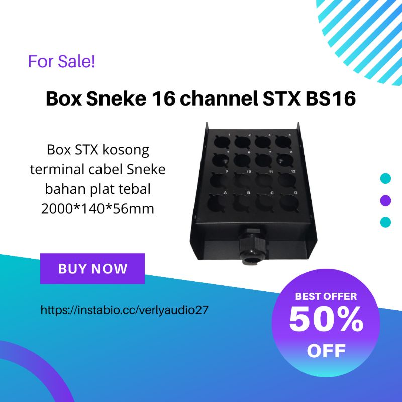 Box Sneke 16 channel STX BS16 Box Snake Box Kosong 16 Channel STX BS-16 Terminal Snake Cable STX Bahan Plat Tebal