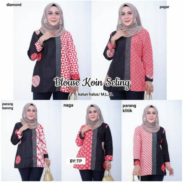 BLUS KOIN SELING BATIK SERAGAMAN KANTORAN KONDANGAN HIJAB