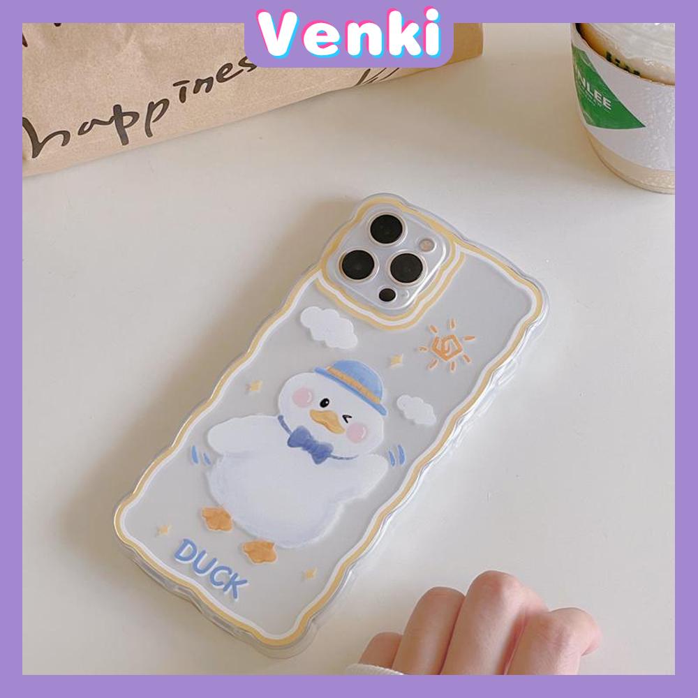 iPhone Case Silicone Soft Case Clear Case Wave Non-Slip Shockproof Camera Cover Protection Duck Cute Compatible For iPhone 13 Pro Max iPhone 12 Pro Max iPhone 11 iPhone7 Plus