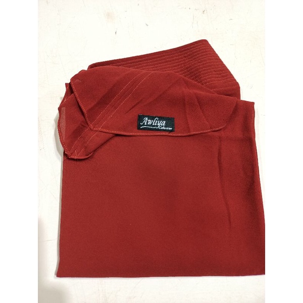 KERUDUNG KHIMAR MALIKA CERUTY PREMIUM/KHIMAR MALIKA BUSA ANTEM SIZE L-Merah bata