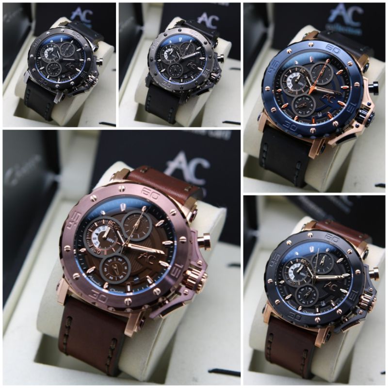 AC9205MC Collection Jam Tangan Pria Alexandre Christie AC 9205 Original Kulit