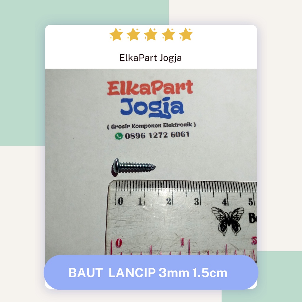 BAUT LANCIP 3mm 1.5cm TR Transistor 3 mm 15mm Sekrup 1.5 cm