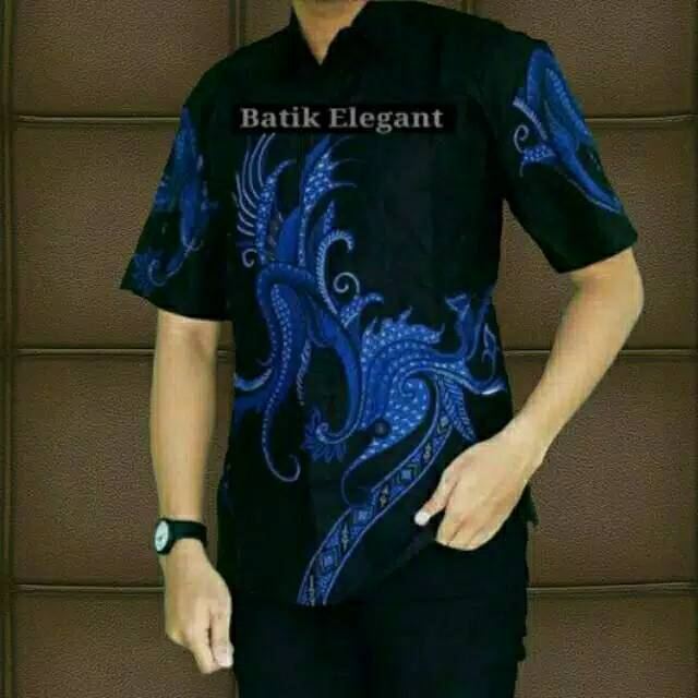 Kemeja batik motif ekor warna