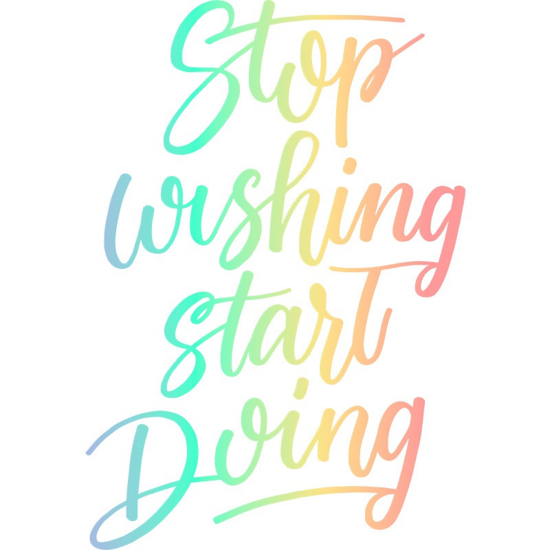 Stiker Dinding Desain Slogan Stop Wishing Start Doing Untuk Dekorasi Kamar Tidur