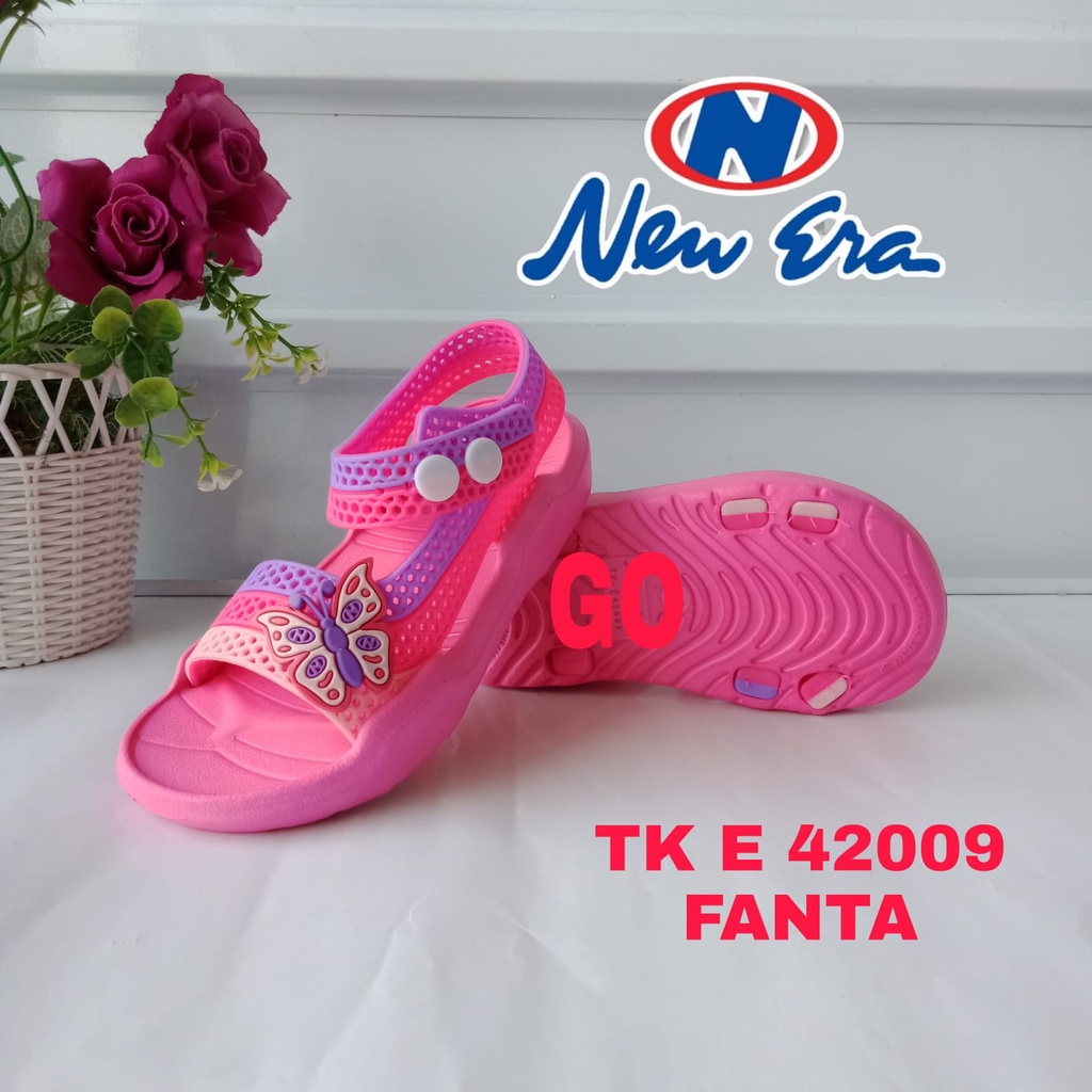 gof NEW ERA TK E 42009 Sandal Sepatu Anak Tali Belakang Karet Sandal Perempuan Original