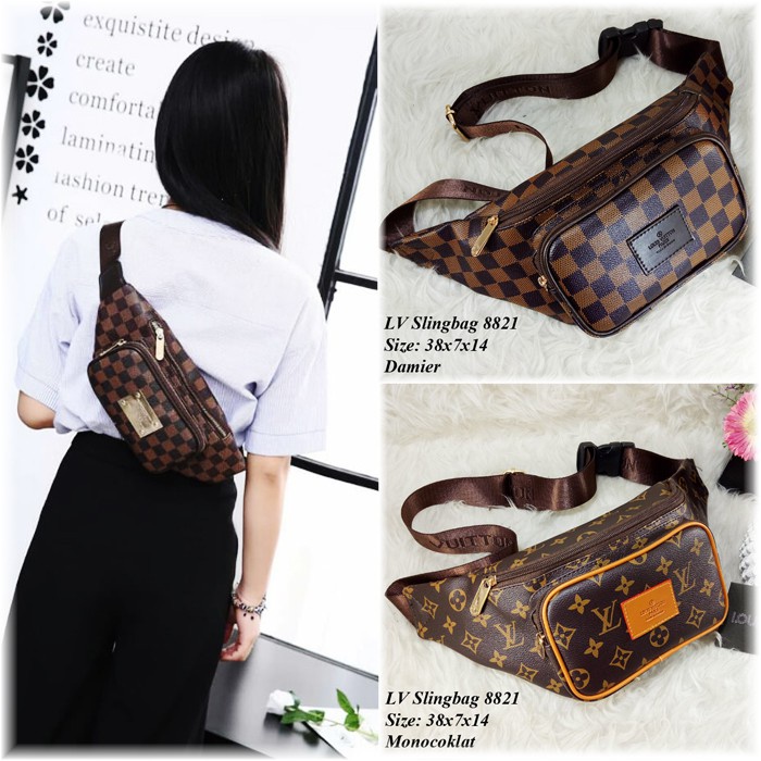 TAS SELEMPANG WANITA  LV Slingbag 8821 KEKINIAN L8K7 MURAH TRANDY BERKUALITAS WANITA TERBARU