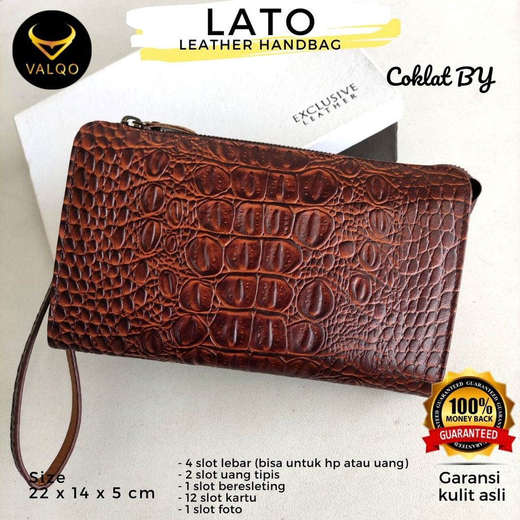 [VALQO] LATO BY DompetKulit Sapi Cowok Cewek Pria Wanita Laki Perempuan Handbag Tas Tangan