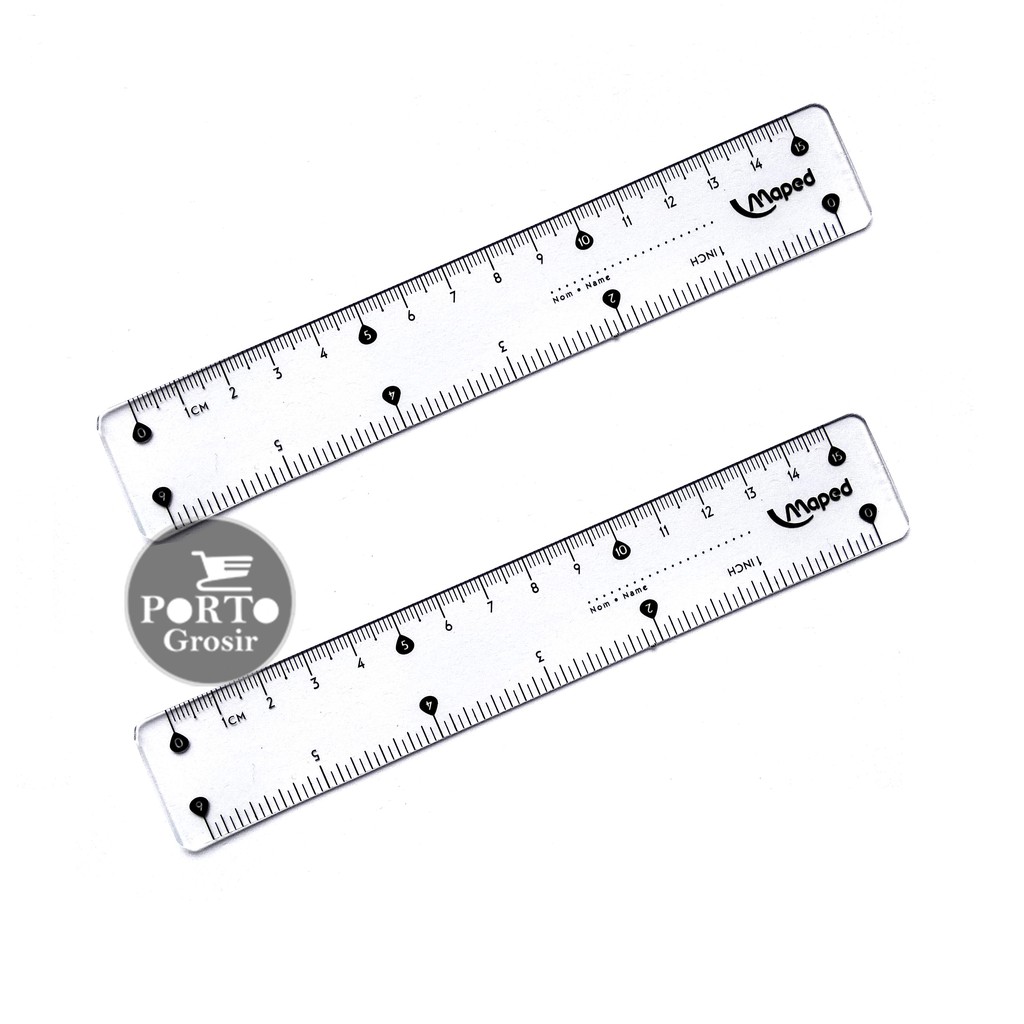 Maped Penggaris 15cm Pulse Flat Ruler Plastic 15 cm Mistar Plastik Untuk Sekolah Kuliah ORIGINAL