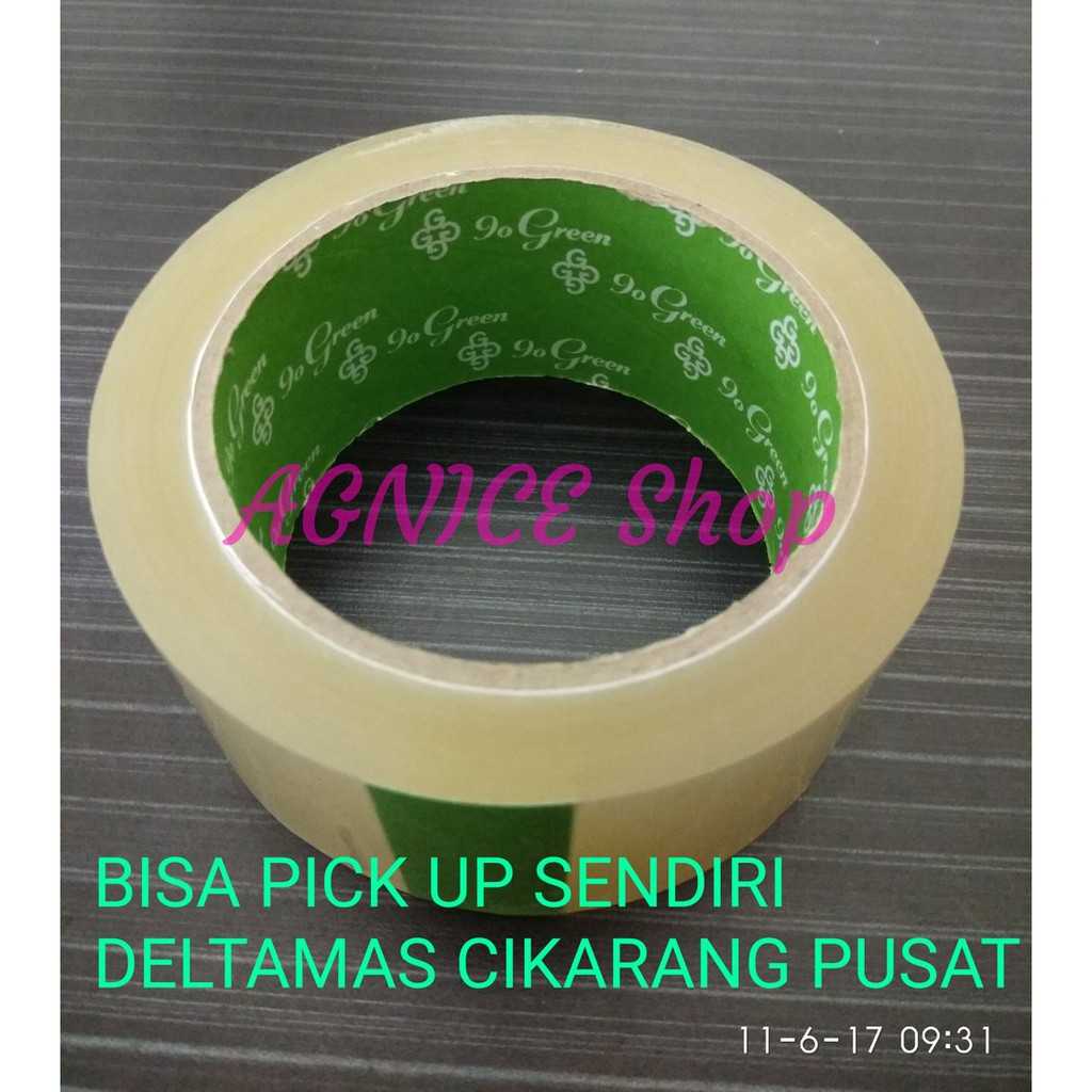 

Langsung Order Lakban OPP Bening 2 Inch x 72 yard 45 mm x 65 Mtr x47 micron GO Green Terlaris
