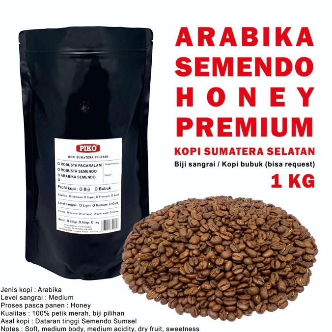 

KOPI ARABIKA SEMENDO HONEY PREMIUM PETIK MERAH 1 KG BIJI KOPI BUBUK