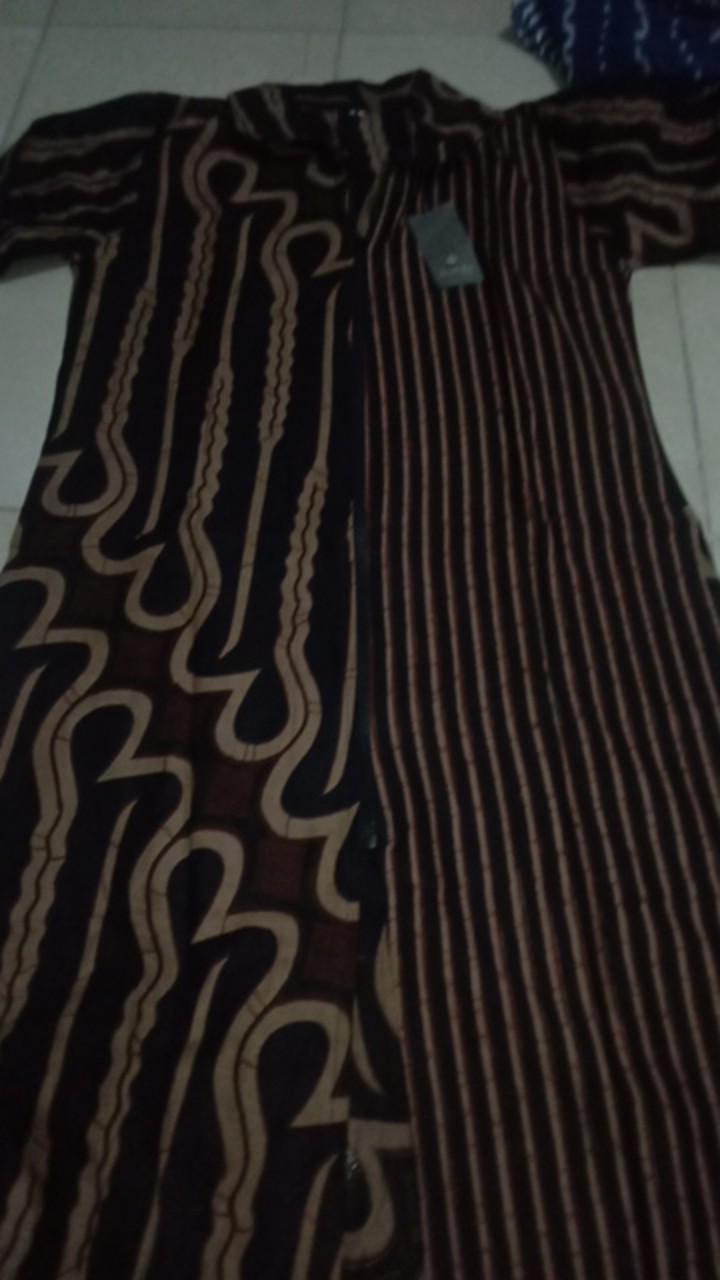 Batik Tunik Shibori Jumputan Terbaru All Size 106cm / Hrb026 Yelbor Navbor / Biru Putih / Original