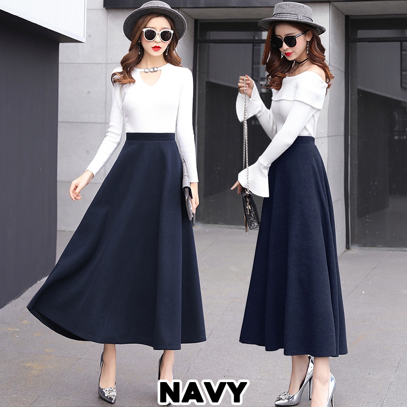 KARAKOREA 880 Sandra Maxi Pocket Skirt /Rok korean high waist/Scuba Premium/Rok panjang/Rok payung/Rok Lebar/Rok Scuba/Rok flare Rok Maxi Rok ngembang Rok kerja/Rok Muslim/Rok Polos/Rok Import/Rok korea