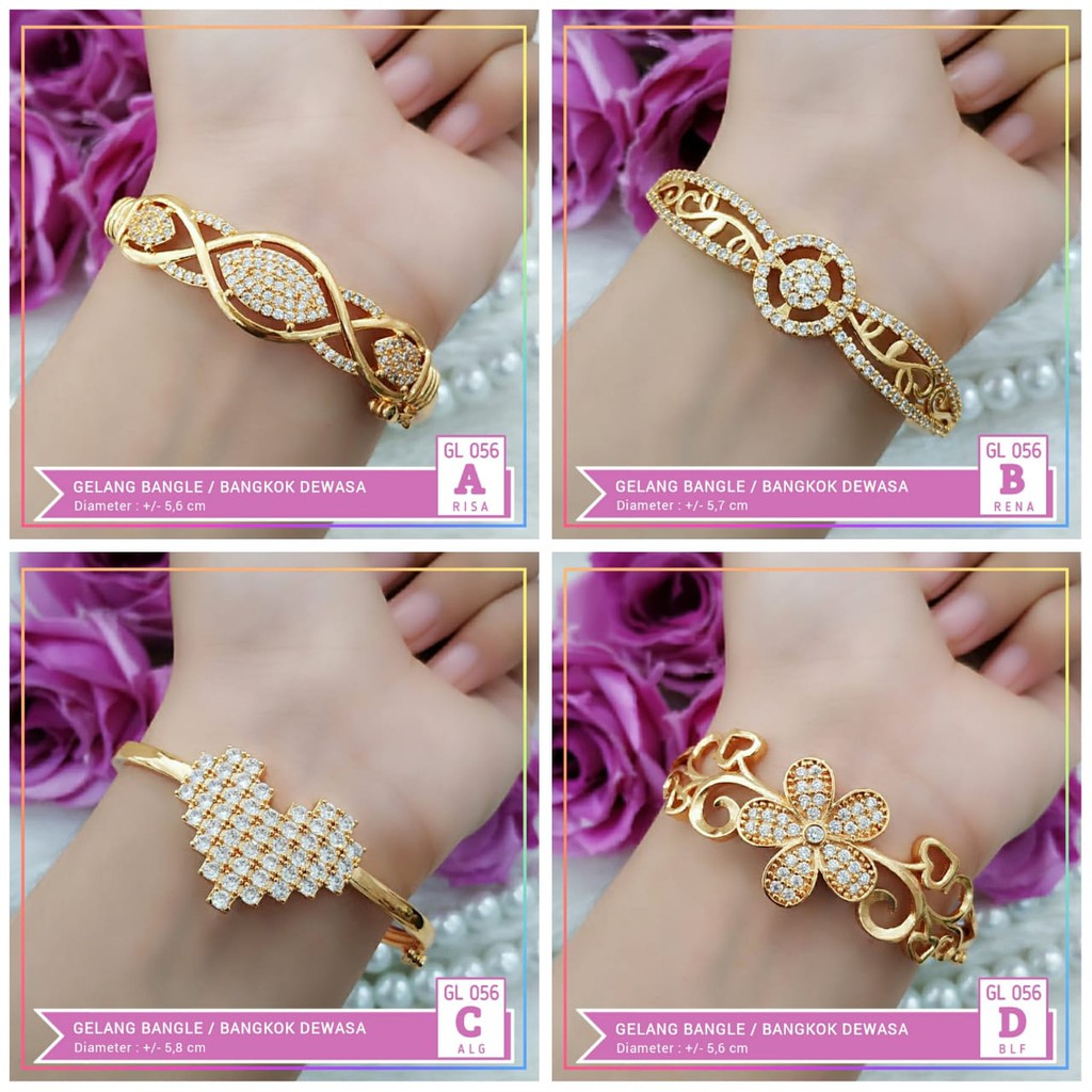 Gelang xuping gelang dewasa permata lapis emas gold GL056