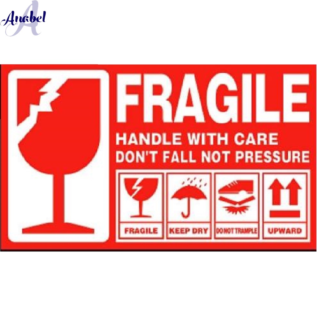 

12 Pcs Stiker Fragile Uk 9 x 5 cm