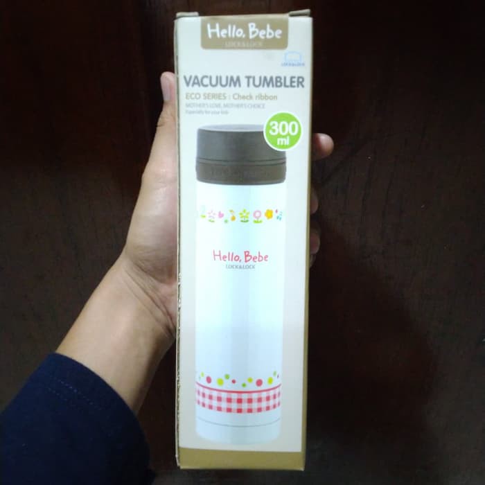 Lock&amp;Lock Hello Bebe Vacum Tumbler Eco Series Check Ribbon 300 ml New