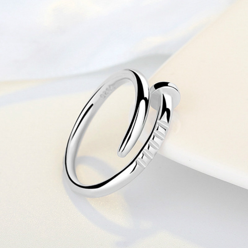 Cincin Pasangan Bahan Sterling Silver 925 Untuk Pria / Wanita