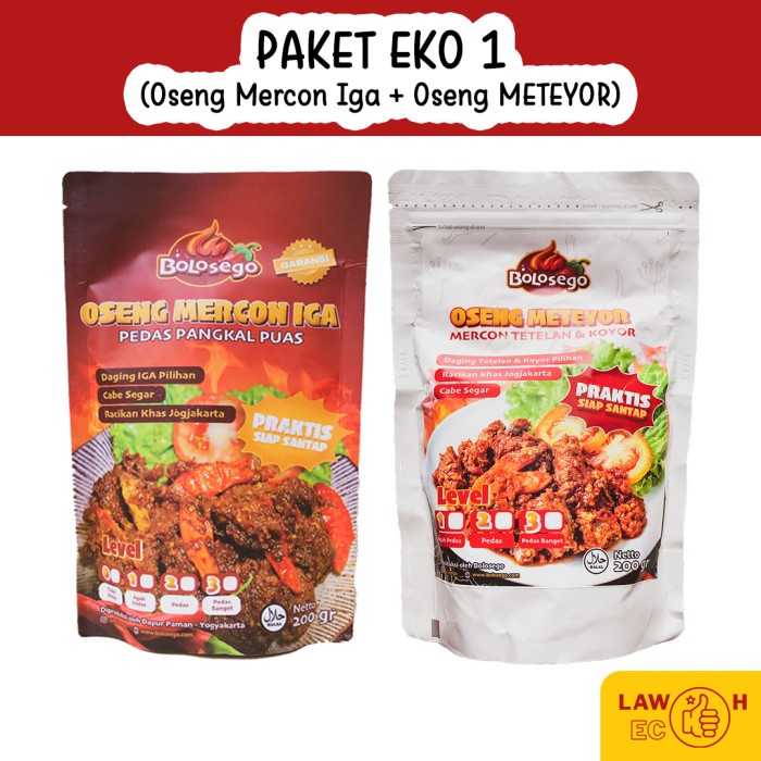 

✨COD✨ BOLOSEGO Hemat Eko 1 - Oseng Mercon Daging Iga Sapi + Oseng METEYOR - Mercon Iga Lv.3, Meteyor Lv.3