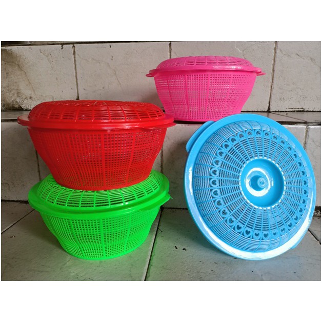 wadah berkat paket 2 pcs, bakul nasi multi fungsi besar neon,  dimensi 24-26 cm