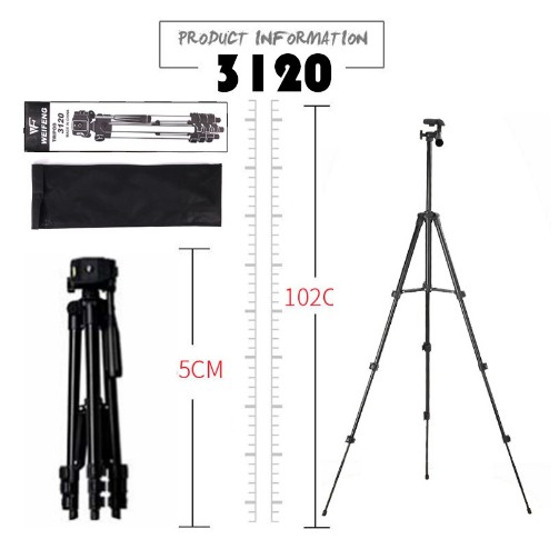 (KHUSUS GROSIR) Tripod 3120 HITAM handphone hp u holder Kaki Stabilizer 1 Meter