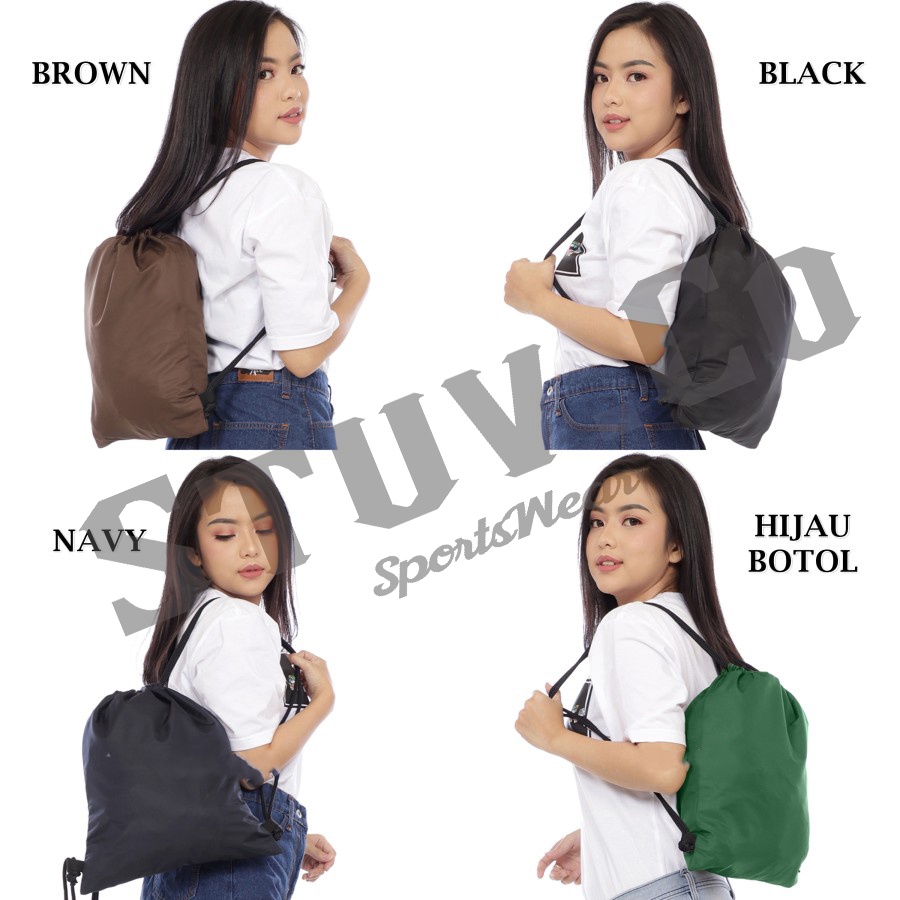 TAS GYMSACK TAS SERUT POLOS ANTI AIR PRIA WANITA