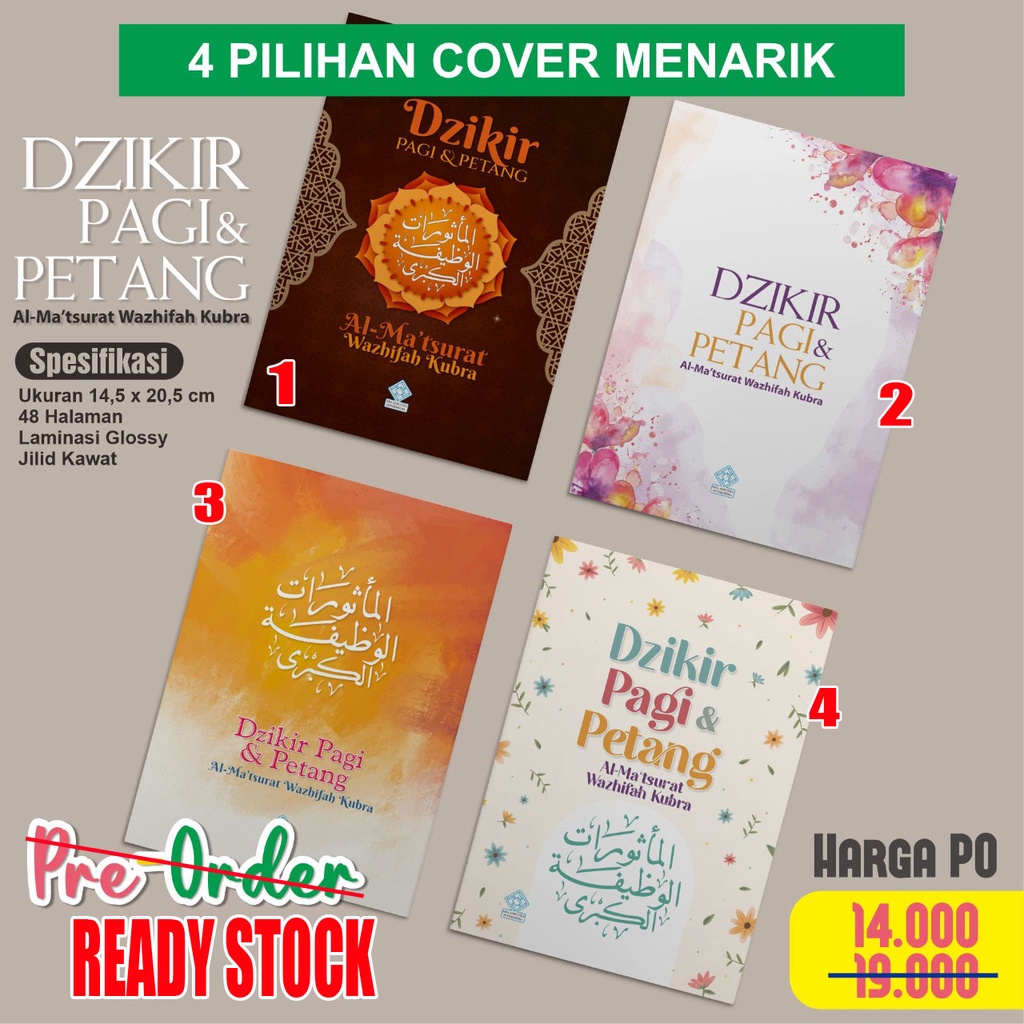 Buku Dzikir Pagi &amp; Petang Al-Ma'tsurat Wazhifah Kubro Ukuran Buku Tulis