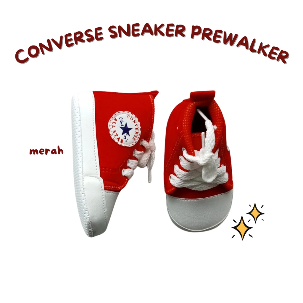 sepatu bayi sneakers bayi prewalker bayi 6-18  bulan converse prewalker