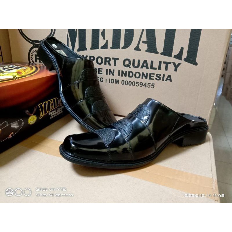 Sandal Slop Pria Sandal kulit Pria Slip on Kulit Asli