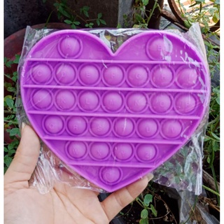 TOKOJUJUR  Pop It BESAR AMONG US DINO UNICORN SEGIEMPAT JUMBO RAINBOW PUZZLE MAINAN EDUKASI ANAK-LOVE UNGU ALPHABET