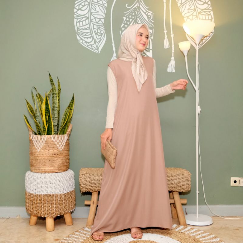 Zola Sleeveless Dress/Long Sleeveless Ld 100/Dress Lengan Buntung/Inner Dress Murah