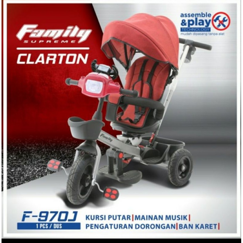 Sepeda Roda Tiga Tricycle Family Clarton Supreme F-970J