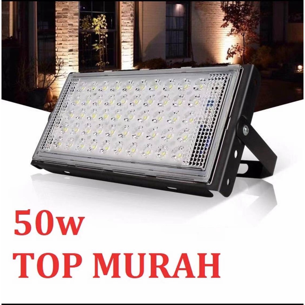 LAMPU SOROT / TEMBAK LED SLIM 50WATT PUTIH RGB SLIM LED FLOODLIGHT 50W AC 220V