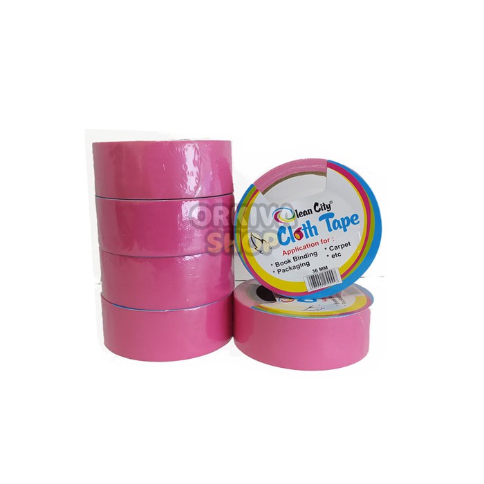 

Cloth Tape / Lakban Kain Olean City 1.5" (36 MM X 10 M) Pink