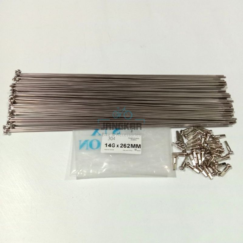 RUJI SEPEDA 26 STAINLESS STEEL 262 MM UNION HITAM SILVER JARI-JARI SPOKE RIMS MTB