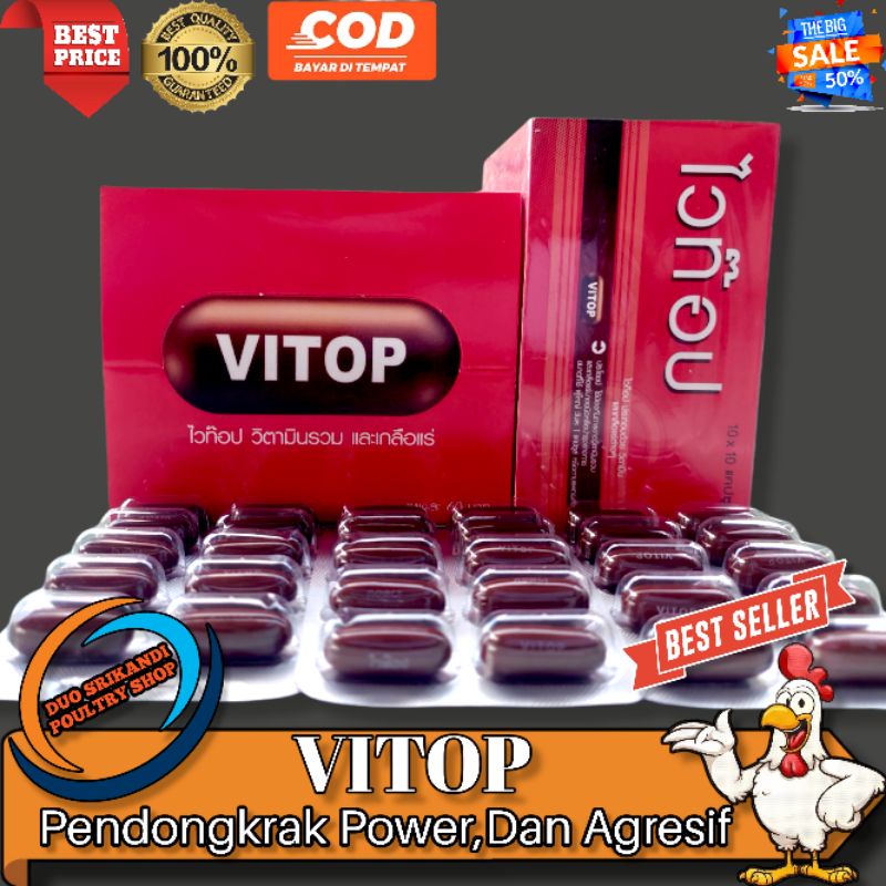 Vitop vitamin obat ayam 10 Kapsul