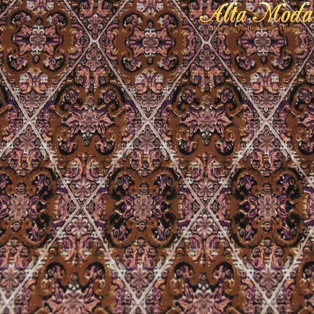 Katun Strech Coklat Motif Mix Batik Damask Coklat (Alta Moda)